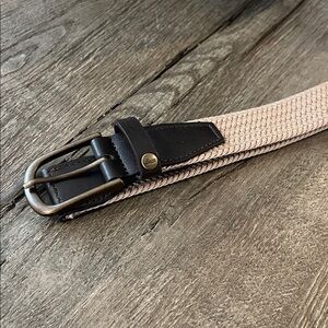 Bass braided woven belt with leather tips